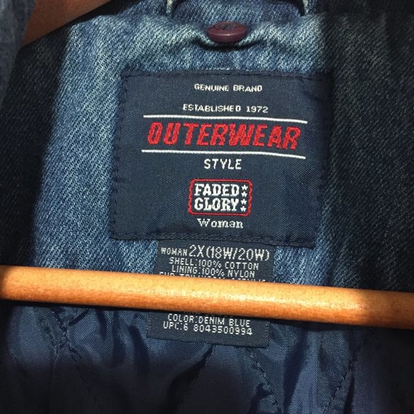 VINTAGE FADED GLORY DENIM JACKETS SIZE 2X (18W/20W) - Picture 9 of 9